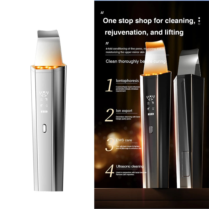 2-in-1 Ultrasonic Face Massager & Skin Scrubber