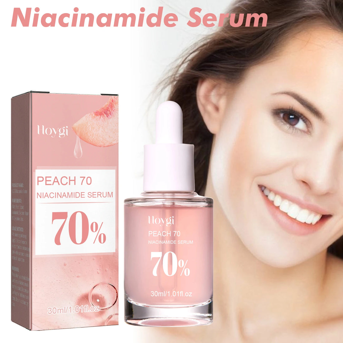 Hoygi Peach 70% Niacinamide Brightening & Hydrating Essence – 30ml