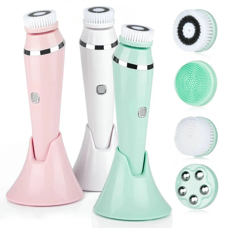 4-in-1 Electric Facial Cleansing Brush – Waterproof Sonic Exfoliator