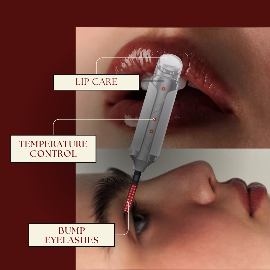 Heated eyelash curler with LED light therapy