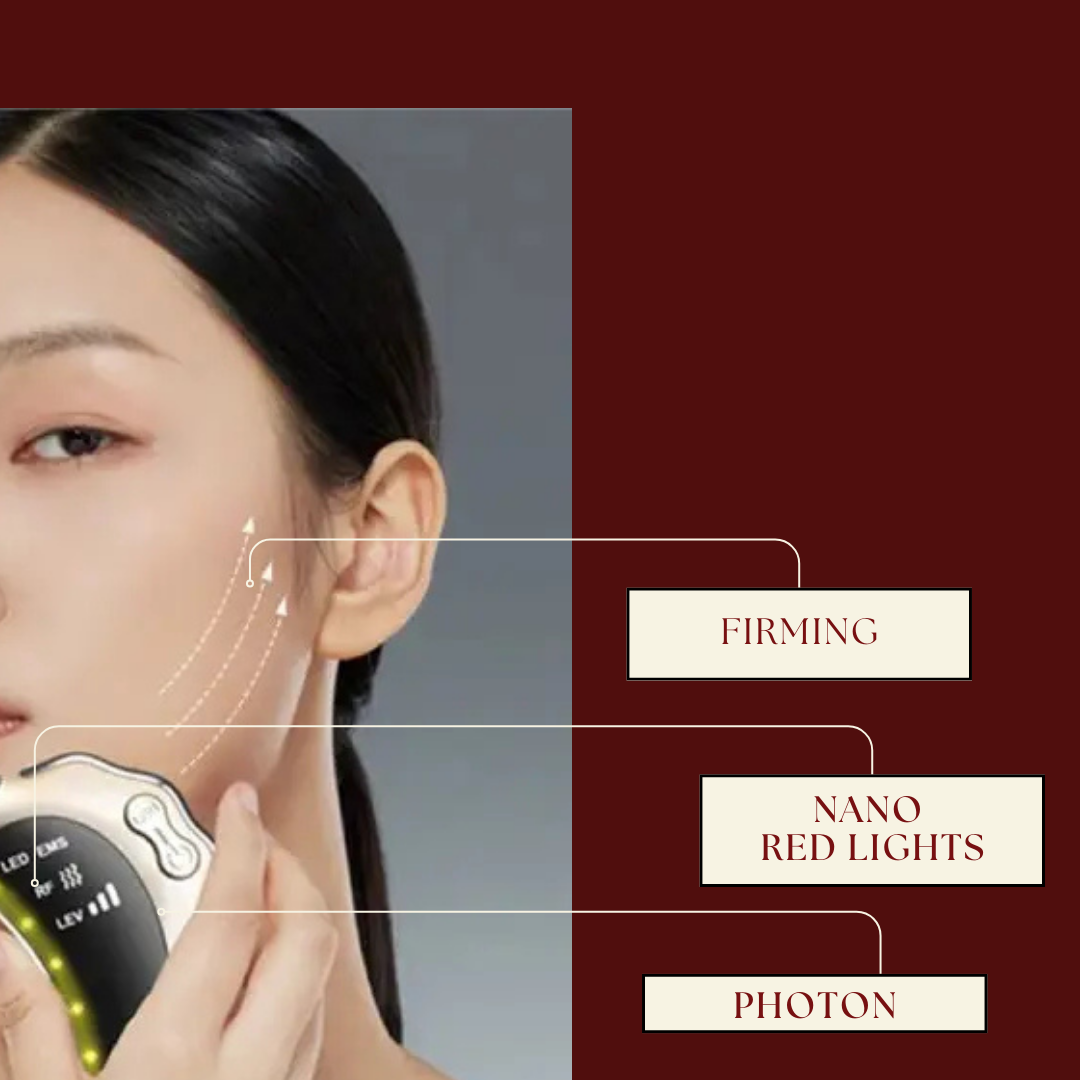 Luxury skincare tool with microcurrent and LED therapy