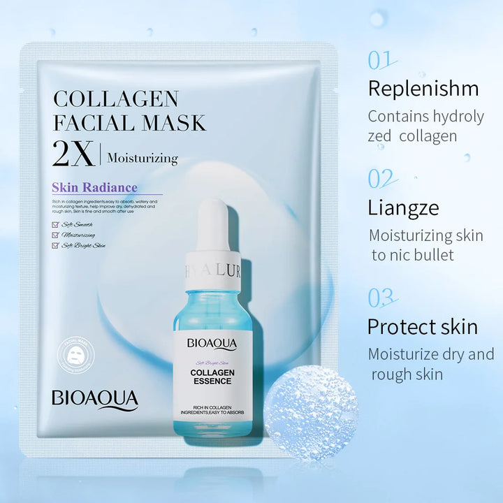 BIOAQUA Centella Collagen Face Mask – Hydrating & Brightening 20PCS
