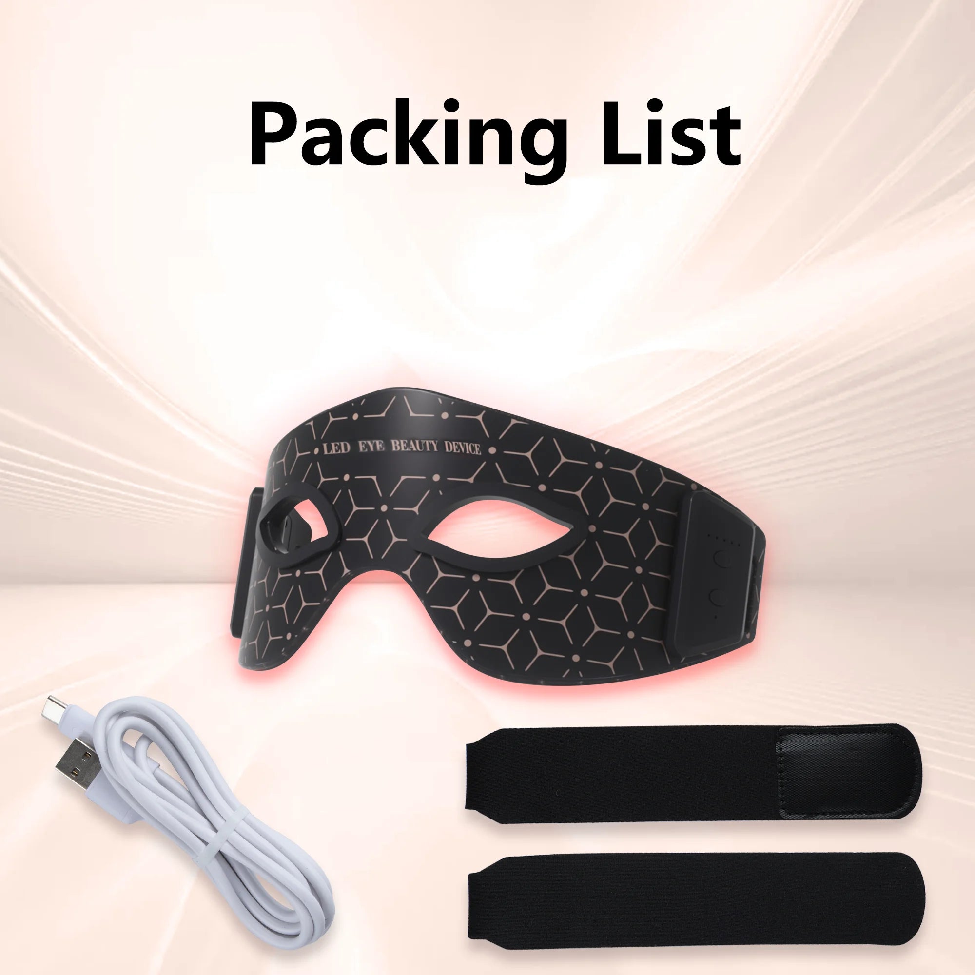 JVV Wireless Red Light Therapy Eye Mask – LED Infrared Skincare