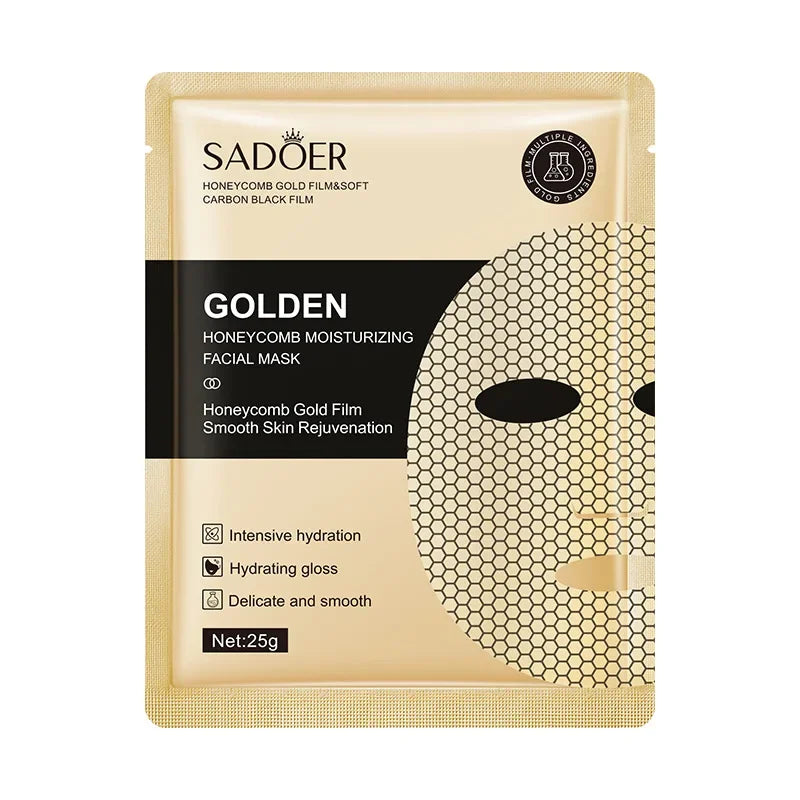 SADOER 24K Gold Luxury Facial Mask – 20pcs for Radiant Skin