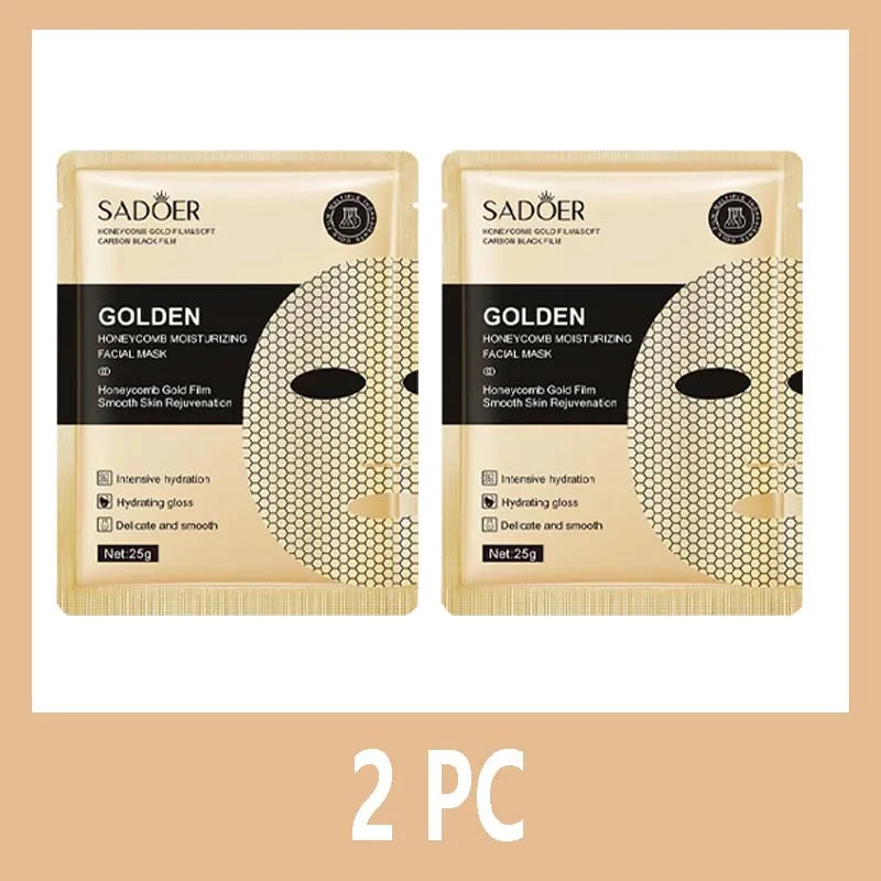 SADOER 24K Gold Luxury Facial Mask – 20pcs for Radiant Skin