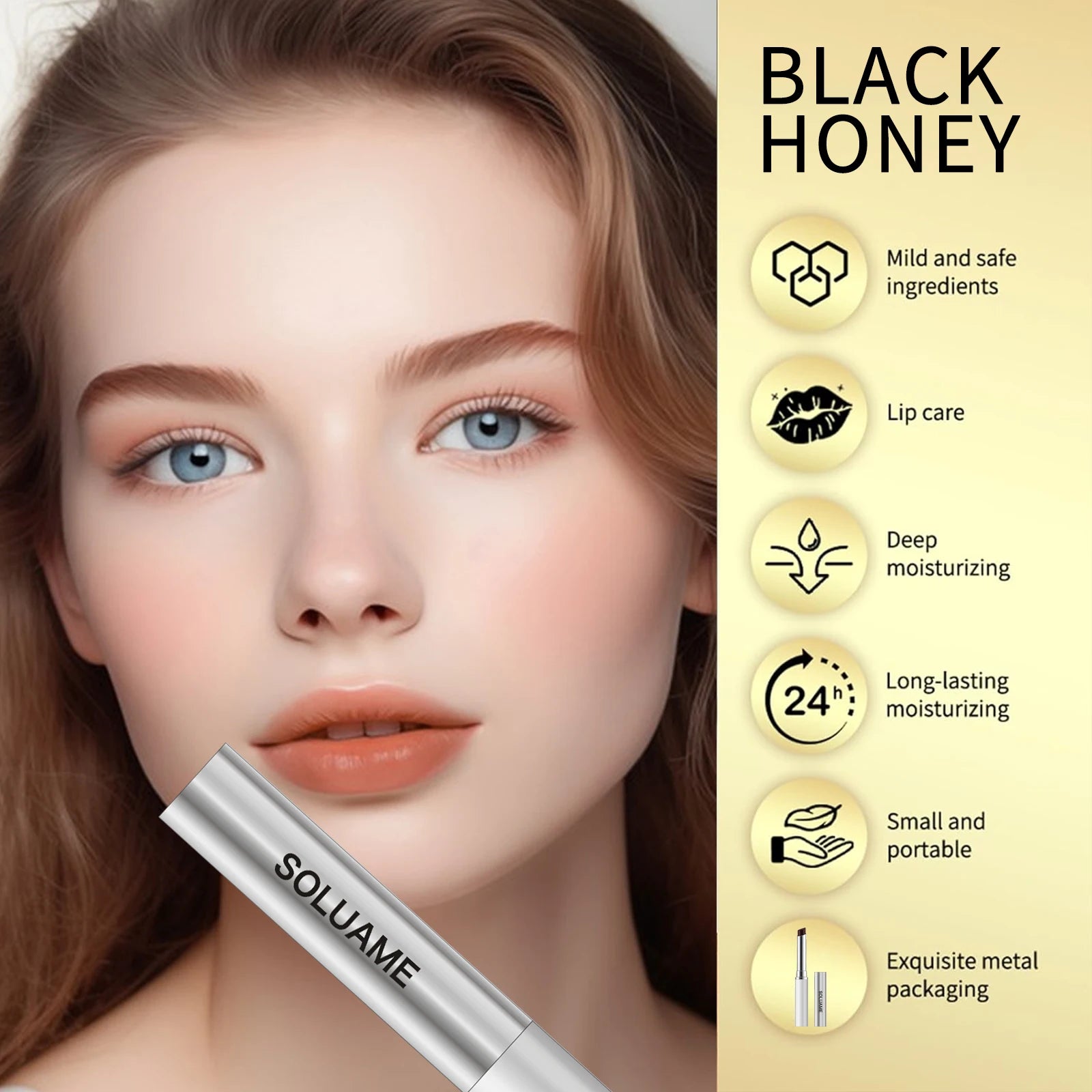 2PCS Honey Tinted Lip Balm – Hydrating Lipstick Duo (Black & Pink)