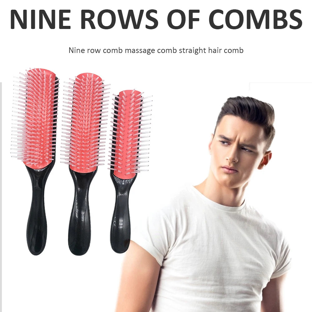 9-Row Detangling Hair Brush – Scalp Massager & Hair Comb