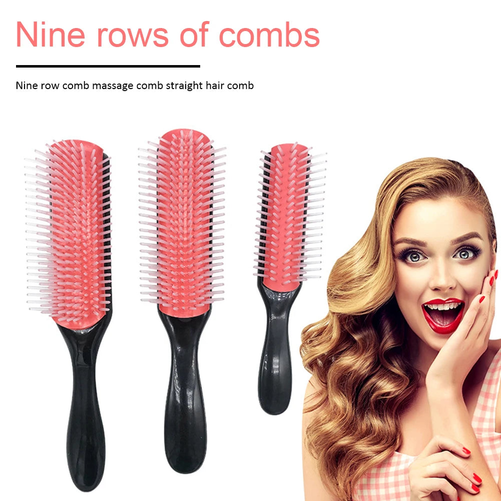 9-Row Detangling Hair Brush – Scalp Massager & Hair Comb