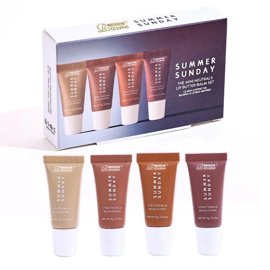 4pcs Mini Lip Butter Set – Moisturizing Summer Gift Kit