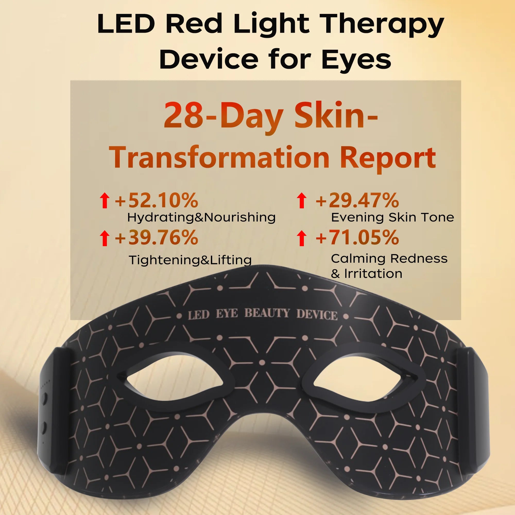 JVV Wireless Red Light Therapy Eye Mask – LED Infrared Skincare