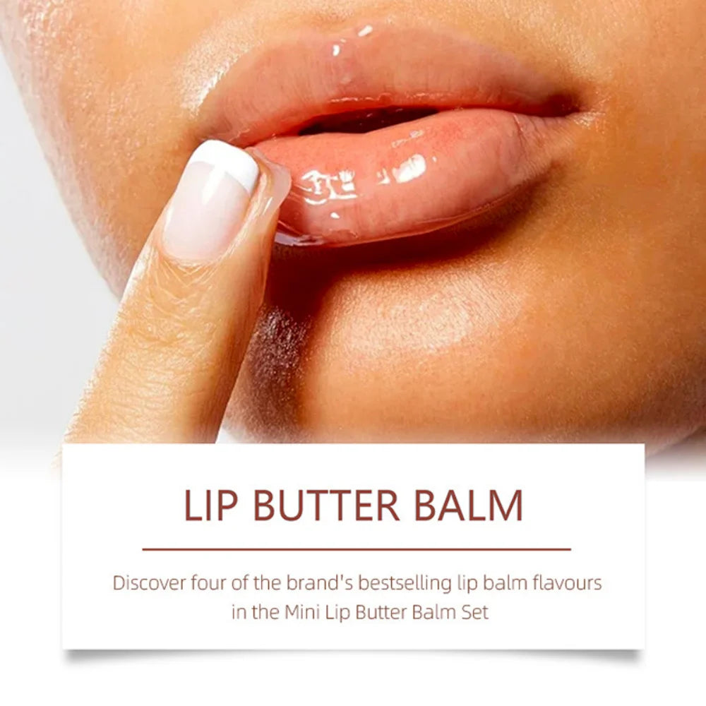 4pcs Mini Lip Butter Set – Moisturizing Summer Gift Kit