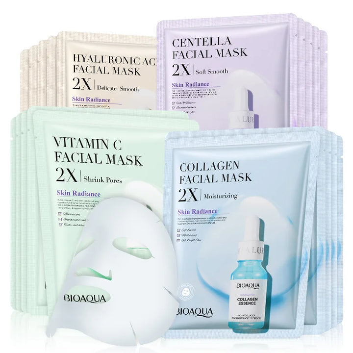BIOAQUA Centella Collagen Face Mask – Hydrating & Brightening 20PCS