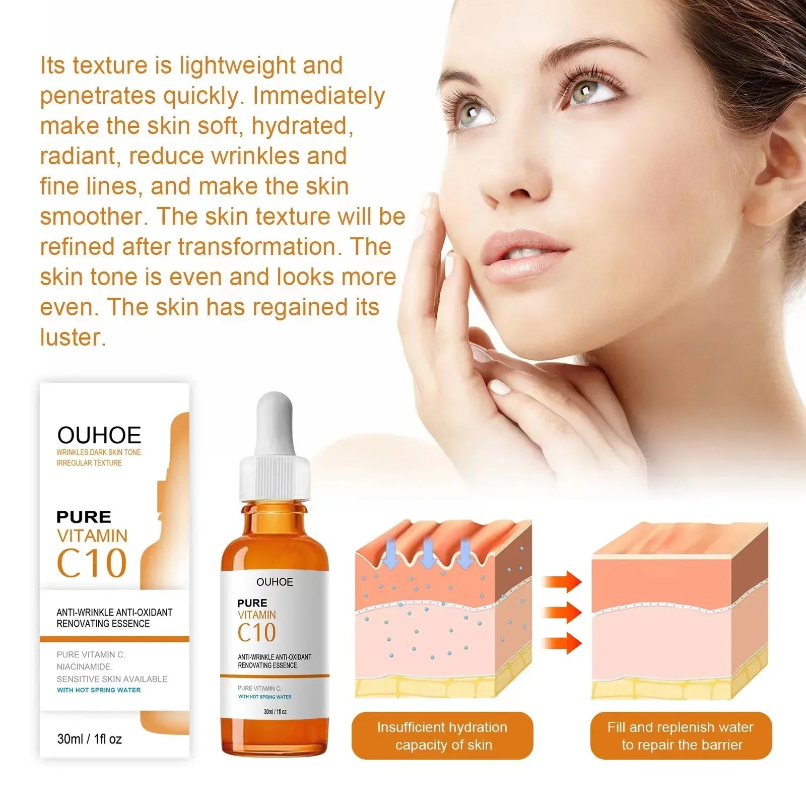 Vitamin C Face Serum – Anti-Aging, Brightening & Wrinkle Removal