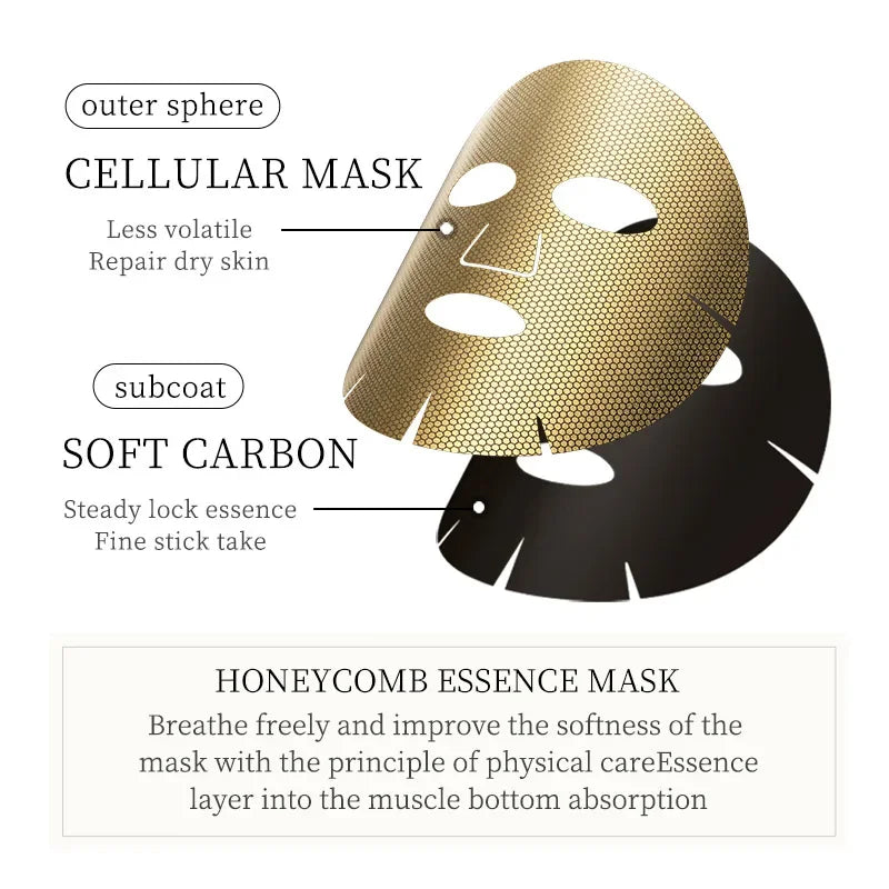 SADOER 24K Gold Luxury Facial Mask – 20pcs for Radiant Skin
