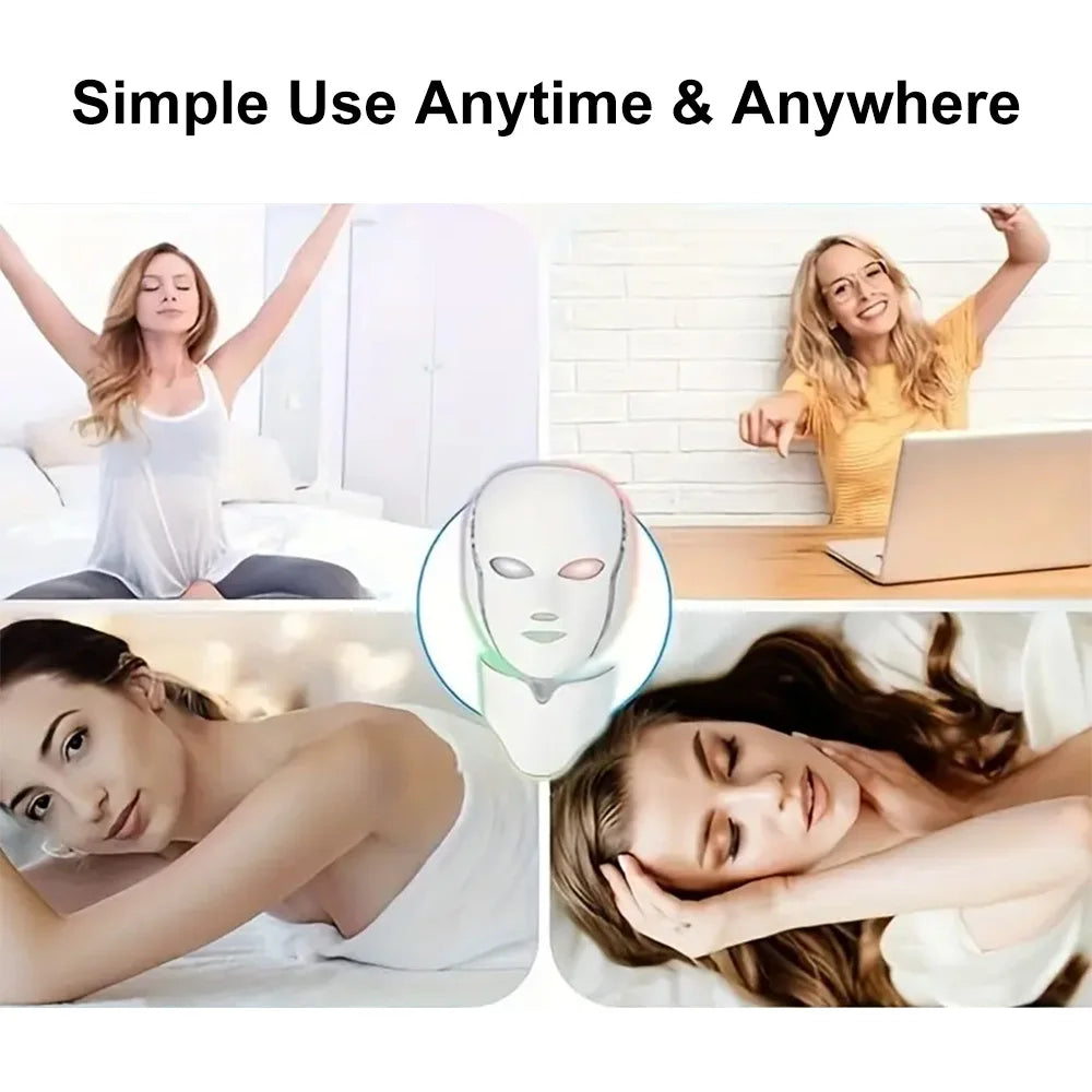 7-Color Rechargeable LED Face Mask – Anti-Aging & Skin Tightening