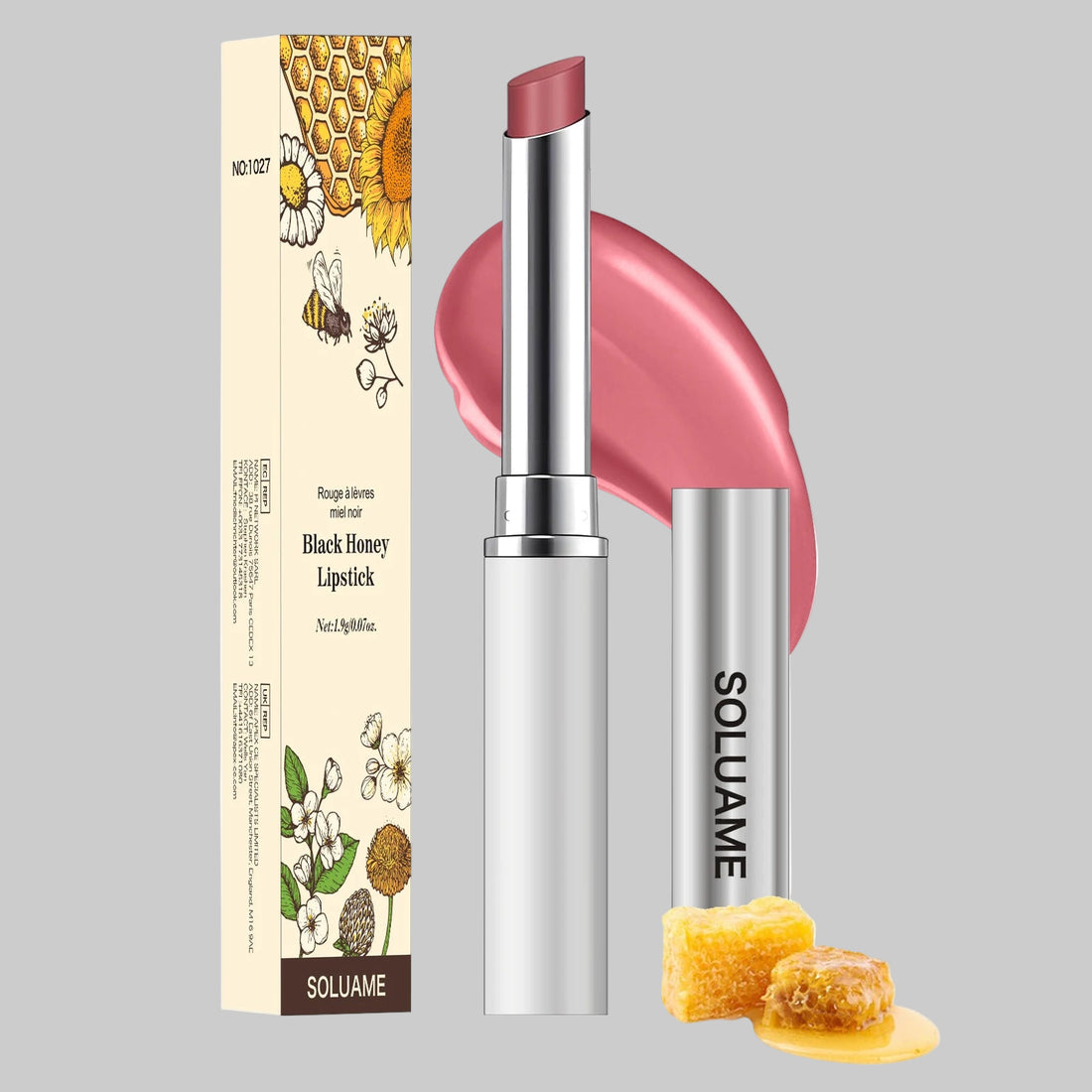 2PCS Honey Tinted Lip Balm – Hydrating Lipstick Duo (Black & Pink)