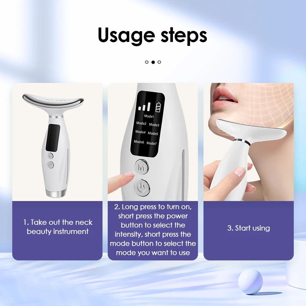 Colour Light Face & Neck Beauty Device – 7 Modes for Radiant Skin
