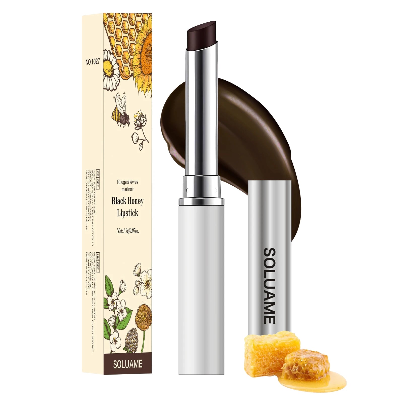 2PCS Honey Tinted Lip Balm – Hydrating Lipstick Duo (Black & Pink)