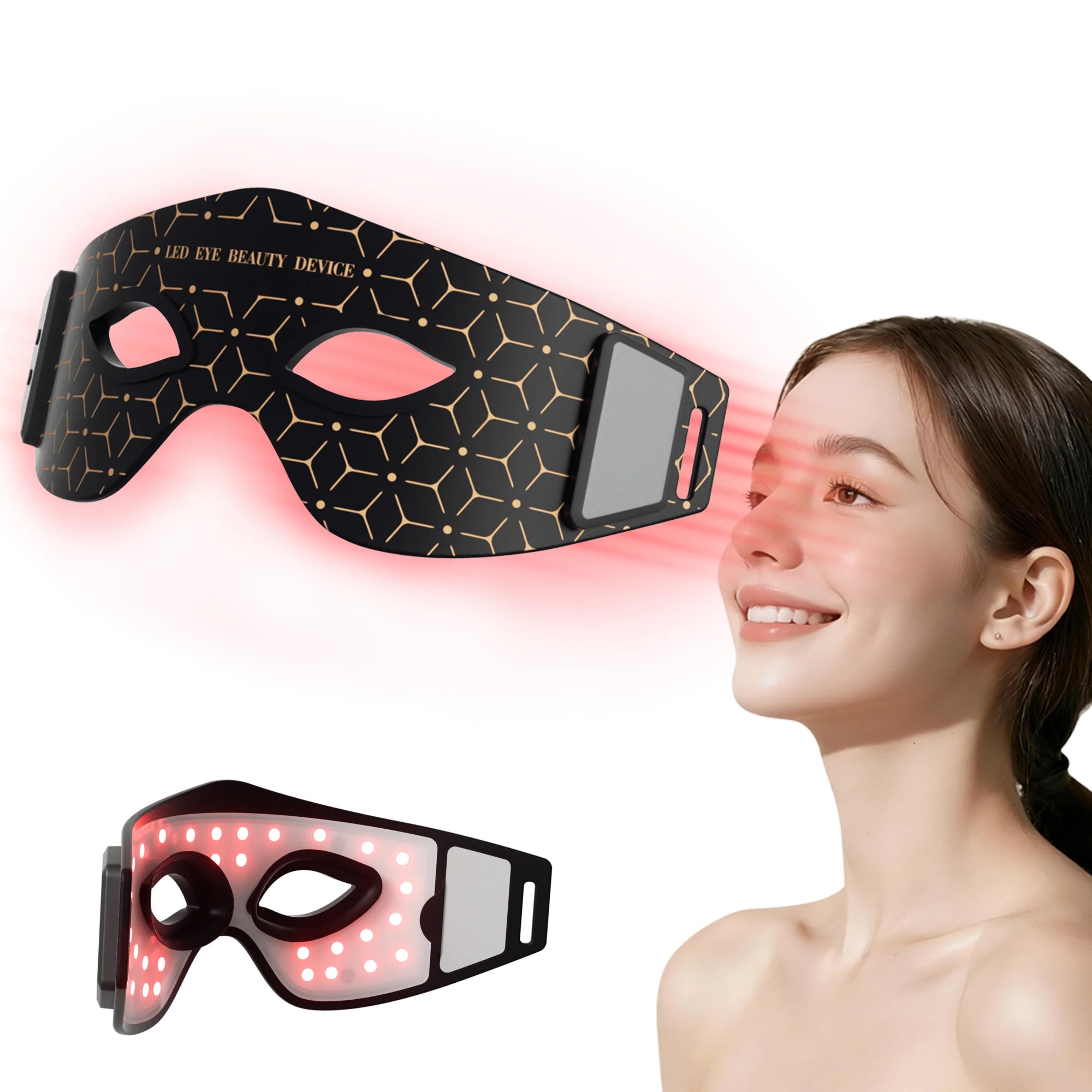 JVV Wireless Red Light Therapy Eye Mask – LED Infrared Skincare