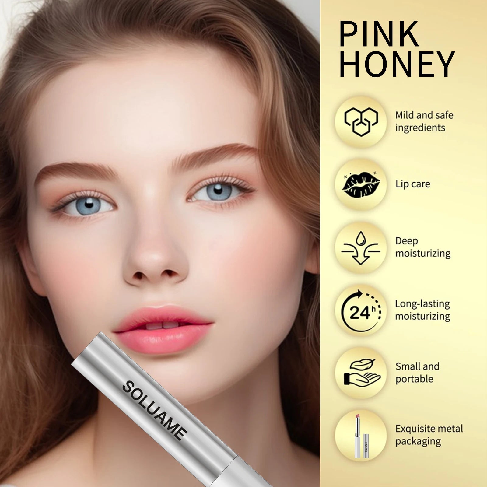 2PCS Honey Tinted Lip Balm – Hydrating Lipstick Duo (Black & Pink)