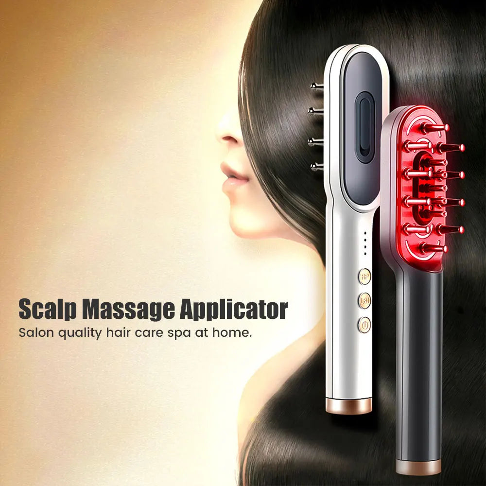 Electric Hair Growth Comb & Scalp Massager with EMS & LED Red Light