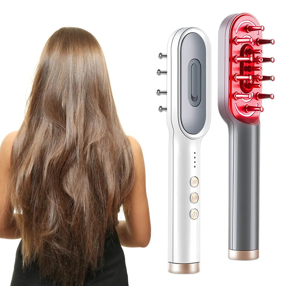 Electric Hair Growth Comb & Scalp Massager with EMS & LED Red Light