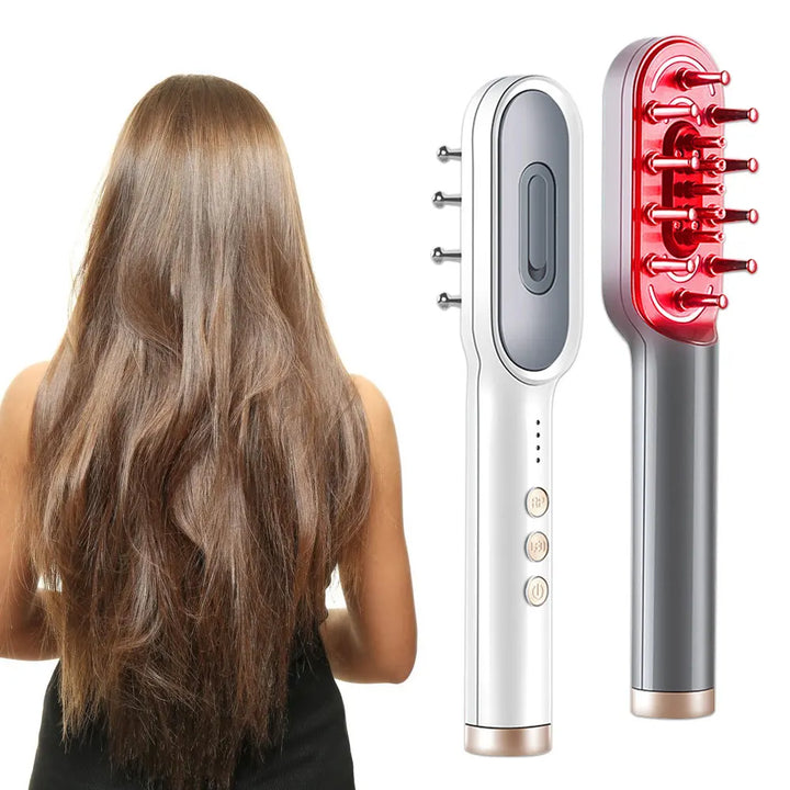Electric Hair Growth Comb & Scalp Massager with EMS & LED Red Light