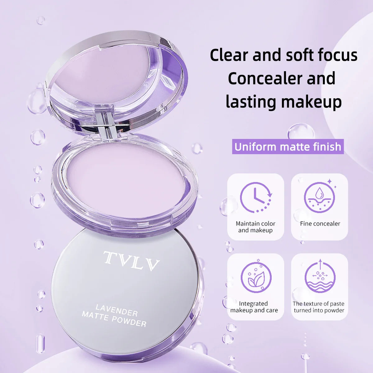 Waterproof Violet Cream-to-Powder Stick – Long-Lasting Oil Control Makeup
