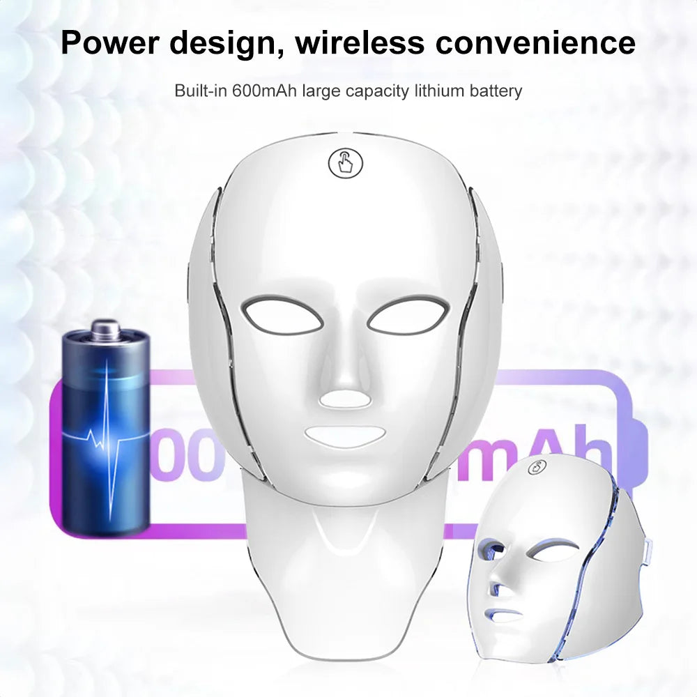 7-Color Rechargeable LED Face Mask – Anti-Aging & Skin Tightening