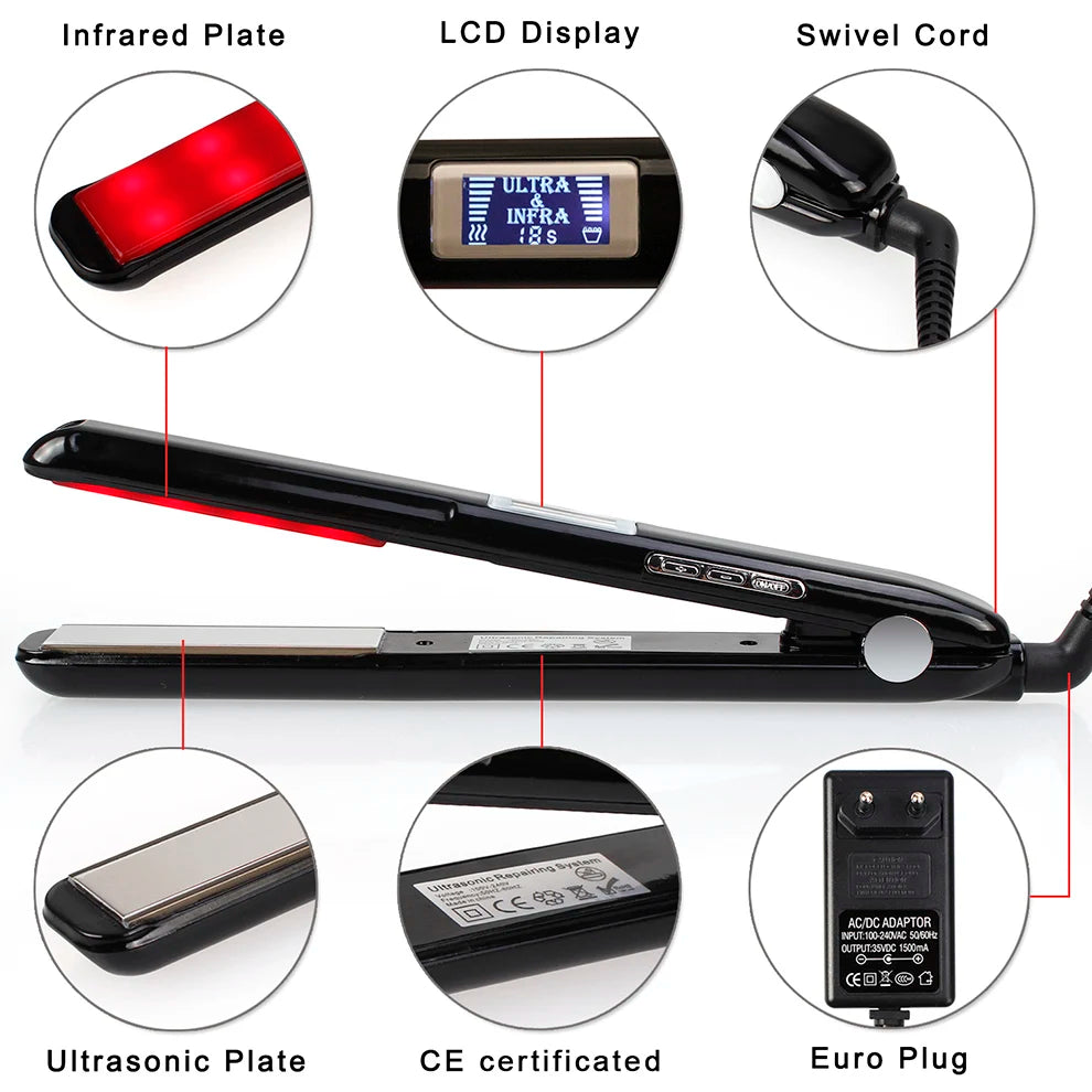 Ultrasonic Infrared Hair Straightener – Keratin Care