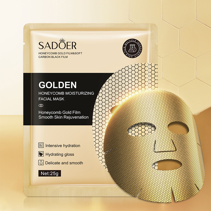 SADOER 24K Gold Luxury Facial Mask – 20pcs for Radiant Skin