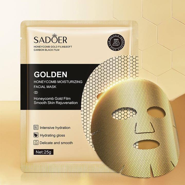 SADOER 24K Gold Luxury Facial Mask – 20pcs for Radiant Skin
