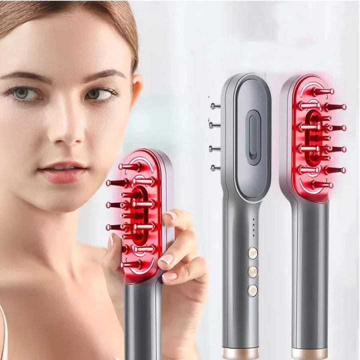 Electric Hair Growth Comb & Scalp Massager with EMS & LED Red Light